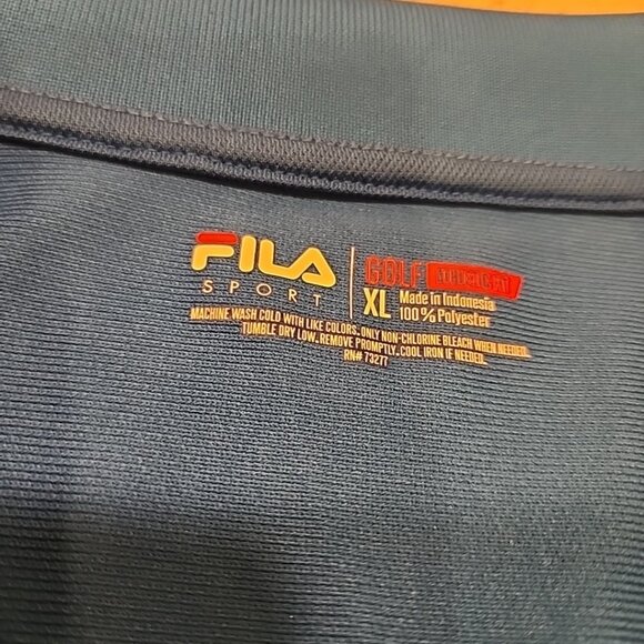 Fila Sport Golf Polo XL Men's Blue Shirt Short Sleeve Athletic Fit - Picture 2 of 5